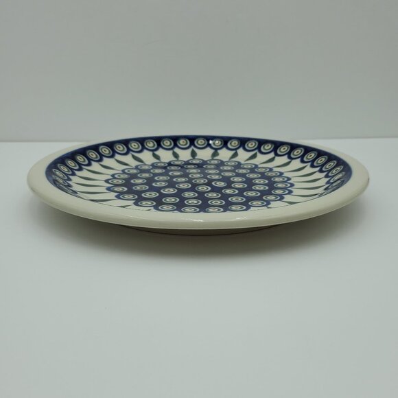 Polish Pottery Peacock Leaves Dinner Plate Peacock 10.75" Serving Display Plate - Picture 3 of 5